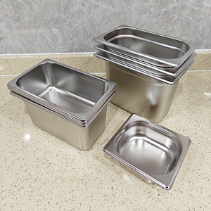 للبيع بالجملة حاوية طعام تجارية من الفولاذ المقاوم للصدأ بوفيه الآيس كريم gastlonorm مع غطاء - Product Image 2