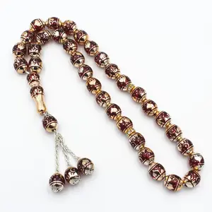 Perline di rosario musulmano Tasbih islamico 33 rosario di preghiera per uomo bracciale per donna accessorio agate di pietra naturale turchia fatta a mano