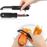 Premium 2-In-1 Roestvrijstalen Draaibare Groenteaardappelschiller Zachte Grip Gemakkelijk Handmatige Bediening Fruitwortelen Smart Draadloos