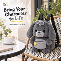 Sac en peluche personnalisé en forme de chien, cadeau pour enfant, super doux, design anime mignon, broderie sur mesure, ODM