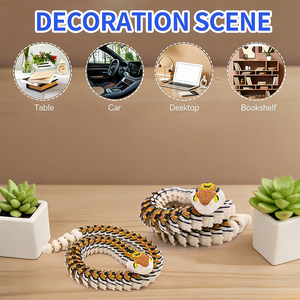 Serpiente Cascabel 3D Impresa, Juguete de Serpiente 3D, Juguetes de Animales 3D para Dedos, para Autismo, TDAH, Hogar - Product Image 5
