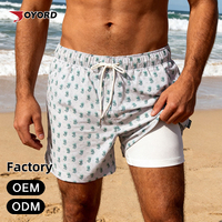 Shorts de plage pour hommes, maillots de bain UPF 50, résistants à l'eau, poche zippée, séchage rapide, respirant, cordon de serrage, taille élastique