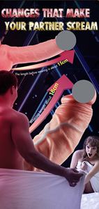 Rocket-Cannon 2 Flüssigsilikon Penis-Sleeve, Make-up-Braun, Wolfszahn-Hülle zur Umfangs- und Luststeigerung - Product Image 6