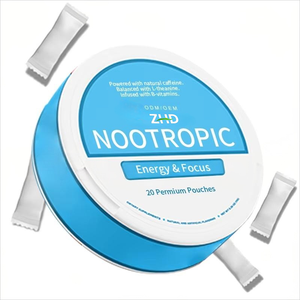 Complément alimentaire naturel à base d'alpha-caféine, de L-théanine, de <span class=keywords><strong>vitamine</strong></span> B12 et <span class=keywords><strong>B6</strong></span>, en sachets, marque privée OEM, gommes nootropiques, énergie et concentration - Product Image 1