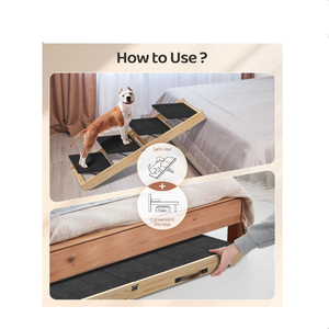 <span class=keywords><strong>Rampe</strong></span> pour animaux de compagnie en <span class=keywords><strong>bois</strong></span> à 4 marches antidérapante, <span class=keywords><strong>escalier</strong></span> pliable pour chien, <span class=keywords><strong>rampe</strong></span> pour chien réglable pour un transport facile - Product Image 4