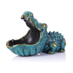 Weivista Resin Crocodile Statue Custom Animal Sculpture Candy Key Storage Holder Desktop Decoration