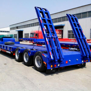 Remolque de 3 ejes, semirremolque de cama baja de 13 M para carga de pista de transporte, chasis de semirremolque de cama baja - Product Image 2