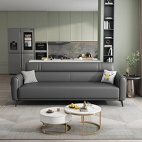 Modernes Kratzfestes Ledersofa, Gepolstertes 3-Sitzer-Sofa mit Eukalyptusholzrahmen für Wohnzimmer Hotel OEM ODM