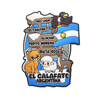 Amerique du Sud Argentine Ushuaia Buenos Aires Aimant de réfrigérateur en caoutchouc Souvenirs touristiques Autocollants magnétiques pour réfrigérateur Cadeau de voyage