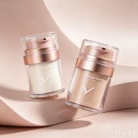 Flacons pompe airless de luxe 50 ml en PET, PP, ABS pour emballage cosmétique, logo personnalisé, en plastique, pour sérum, crème visage, tonique, soin de la peau 100 ml