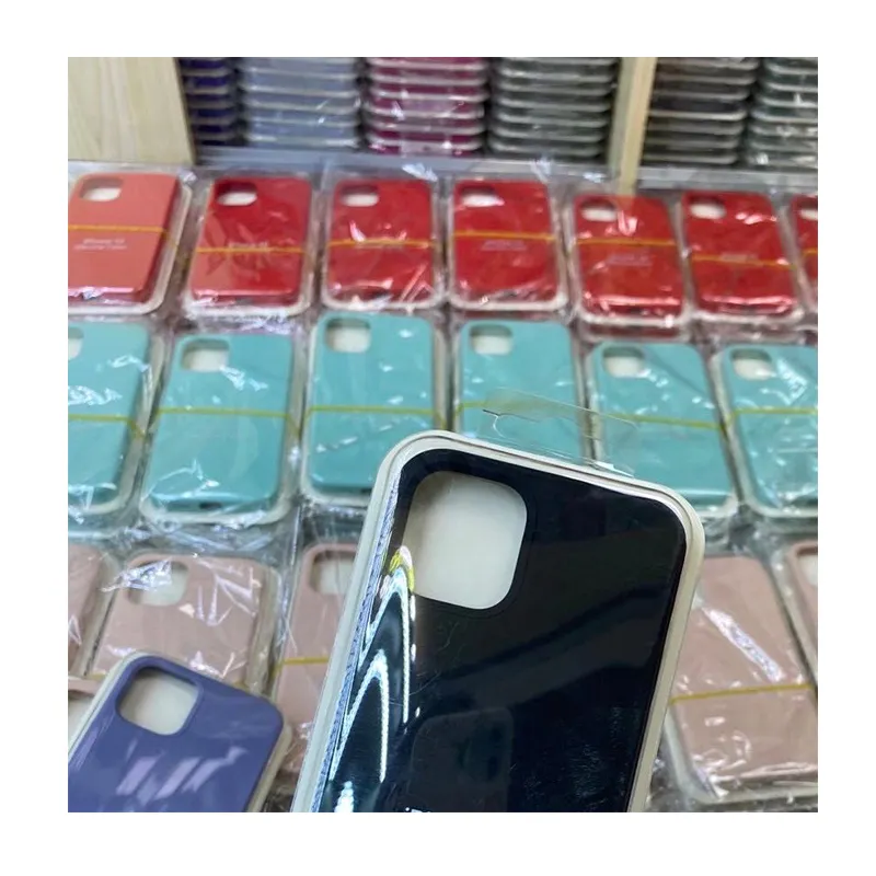 New Silicone Phone Case For iPhone X 11 12 Liquid Silicone Cover For iPhone 12ケースWithロゴOr Not
