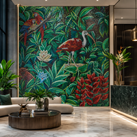 Art mural en mosaïque européenne sur mesure de luxe, correspondance des couleurs de haute précision, peinture murale artisanale, chambre à coucher, hall d'hôtel, projets haut de gamme