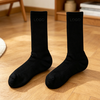 Chaussettes de sport mi-mollet en coton demi-éponge respirant à maille, couleur personnalisée, pour football et basketball