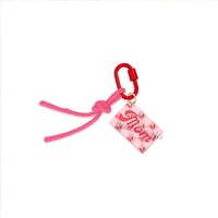 Cadeau promotionnel, porte-clés en acrylique à faire soi-même, porte-clés à rayures verticales, porte-clés à nœud, porte-clés à boucle d'escalade, pendentif, porte-clés pour sac, fête des mères