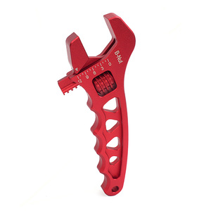 Clé à molette réglable en alliage d'aluminium, 175 mm, métrique, pour réparation et modification de voitures, avec mâchoire dentée, rouge - Product Image 4