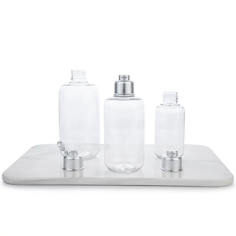 فارغة زجاجة بلاستيكية التجميل الحيوانات الأليفة زجاجة غسل اليد شفافة العنبر زجاجة بلاستيكية