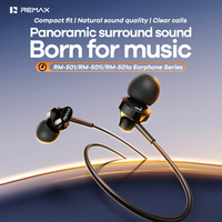 Écouteurs filaires REMAX RM-501 avec transducteur dynamique de 10 mm, son HiFi panoramique 3,5 mm, écouteurs intra-auriculaires anti-emmêlement pour téléphone et ordinateur portable