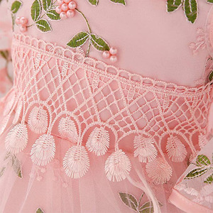 Da ragazza in pizzo principessa manica lunga multistrato Tulle Tutu impero in vita nascosta con cerniera formale abito da bambina - Product Image 3