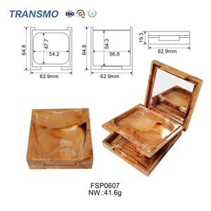 Fond de teint en poudre compacte, étui vide pour fond de teint correcteur de couleur, étui compact double couche avec miroir - Product Image 2