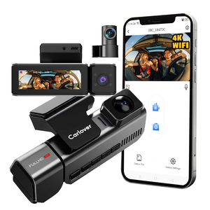 <span class=keywords><strong>Cam</strong></span>éra embarquée Carlover 3 canaux AI avec objectif fisheye 4K, GPS, Wi-Fi 5G, <span class=keywords><strong>cam</strong></span>éra de tableau de bord avant et arrière 4K - Product Image 1
