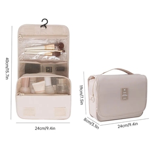 HANFEIZI Grande <span class=keywords><strong>Borsa</strong></span> <span class=keywords><strong>Organizer</strong></span> da Viaggio Multifunzionale Pieghevole, <span class=keywords><strong>Borsa</strong></span> per Toilette con Gancio, <span class=keywords><strong>Borsa</strong></span> Cosmetica Personalizzabile con Logo - Product Image 3