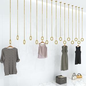Idee per nuovi prodotti espositori per negozio di abbigliamento negozio appendiabiti stand boutique gold clothing wall rack - Product Image 1