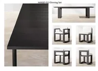 Ensemble moderne de salle à manger d'extérieur en aluminium de 9 pièces d'usine comprenant une table extensible et un dessus en céramique pour les meubles de patio de jardin