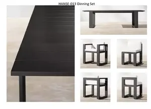 Ensemble moderne <span class=keywords><strong>de</strong></span> salle à manger d'extérieur <span class=keywords><strong>en</strong></span> aluminium <span class=keywords><strong>de</strong></span> 9 pièces d'usine comprenant une <span class=keywords><strong>table</strong></span> <span class=keywords><strong>extensible</strong></span> et un dessus <span class=keywords><strong>en</strong></span> céramique pour les meubles <span class=keywords><strong>de</strong></span> patio <span class=keywords><strong>de</strong></span> <span class=keywords><strong>jardin</strong></span> - Product Image 3