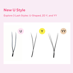 DIYDAY Extensions de cils en forme de U en grappe individuelle 0.07 <span class=keywords><strong>D</strong></span> Mix Taille Faux cils de vison naturels - Product Image 5