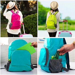 <span class=keywords><strong>2021</strong></span> nueva impresión de logotipo personalizado viajar al aire libre mochila para viaje hombro bolsas mochila impermeable plegable bolsa - Product Image 6