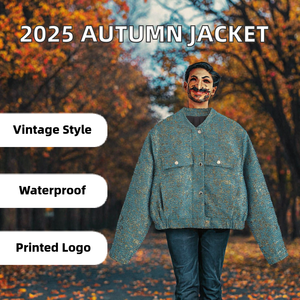 Green Textured Women Jacket Casual <b>Stand</b> Collar Button Front Regular Fit Autumn <b>Coat</b> - Product Image 2