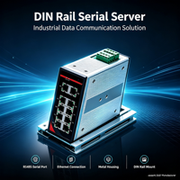 Passerelle RS485 vers Modbus TCP, Serveur Série 1 Port DIN-Rail, COM Virtuel & Mode Transparent, 12-24V DC, Rail 35mm