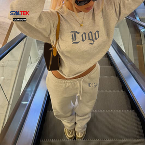 Conjunto de Sudadera y Pantalones Personalizados con Cuello Redondo, Estilo Holgado Informal, Traje Deportivo para <span class=keywords><strong>Mujer</strong></span>, Conjuntos de <span class=keywords><strong>Mujer</strong></span>, Primavera 2026, <span class=keywords><strong>Ropa</strong></span> de <span class=keywords><strong>Mujer</strong></span> - Product Image 2