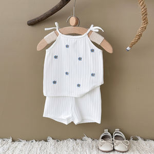 Set Pakaian Kasual Nyaman Musim Panas 2025 untuk Wanita dan Bayi/Balita Lengan Pendek Bermotif-Populer - Product Image 5