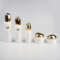 Envase Cosmético en Forma de Cilindro, Juego de Botellas de Vidrio para Aceites Esenciales, Loción y Suero de 30 ml 	 Botellas de Lujo para el Cuidado de la Piel con Tapas Electrochapadas