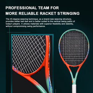 Raquette de tennis intermédiaire avancée pour amateurs, haute élasticité, entièrement en fibre de carbone, unisexe adulte, entraînement professionnel, jeu individuel - Product Image 2
