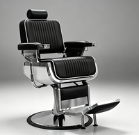Chaise de barbier professionnelle populaire, élégante, à surface rayée, robuste, avec système hydraulique durable