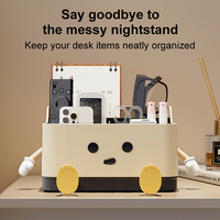 Organisateur de bureau en plastique UFORU, boîte de rangement de bureau mignonne à motif de dessin animé, support de papeterie multifonctionnel, accessoires de bureau durables