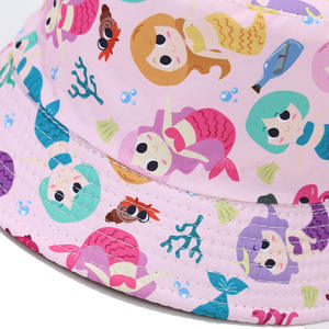 Landfond chico <span class=keywords><strong>Kawaii</strong></span> lindo niños niñas colorido dibujos animados sirena pez estampado verano viaje sol playa pescador cubo sombrero - Product Image 2