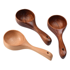 Gỗ môi múc canh cho nhà bếp, 8.5 inch lớn Rắn Gỗ Nhà Bếp gạo Scoop Tắm muối Scoop cho phục vụ bột, đậu, nước, Canister - Product Image 2