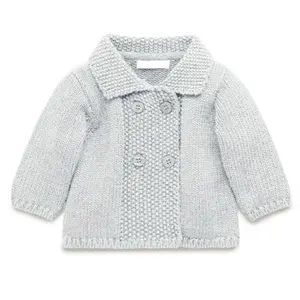 ผู้ผลิตที่กำหนดเองการออกแบบ Jacquard ฤดูใบไม้ร่วง Boutique ถักผ้าฝ้ายใหม่เด็กทารกเสื้อสำหรับทารก