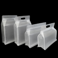 Expédition rapide d'usine Offre Spéciale huit joint latéral refermable fermeture à glissière Transparent Doypack pochette sac en plastique avec poignée