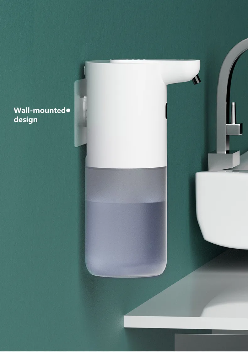2022 new 2 in 1 wall mount desk kitchen hand touchless dispensers dish dispensing foaming foam liquid automatic soap dispenser