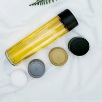 Botella de Agua de Vidrio Voss Personalizada con Logotipo Promocional, Frasco de Vidrio Transparente Esmerilado con Impresión, Disponible en 300ml, 350ml, 400ml
