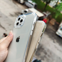Étui transparent en silicone TPU de luxe pour iPhone 11 12 13 Pro Max, coque transparente en cristal, pare-chocs rigide pour iPhone 14/14 Pro Max