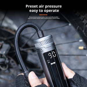 ENLEE Bomba de Aire Eléctrica Mini de Aleación de Zinc de 130 PSI - Inflador de Neumáticos Portátil de Alta Presión con Manómetro Digital, Bomba para Bicicleta - Product Image 5