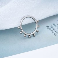 Bague segmentée articulée en titane G23, style punk tendance 2025, avec 7 billes, pour piercing corporel, idéale comme cadeau de mariage ou de fiançailles orthodoxe