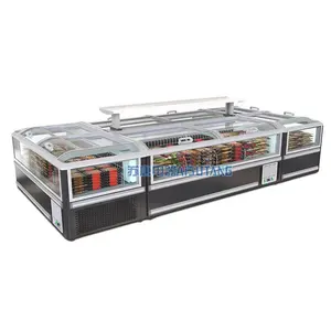 Commercial Combination Island Cabinet Ice Cream Display Deep Chest Refrigerator Freezer