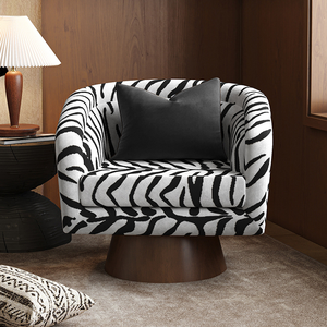Longstar <strong>Zebra</strong> <strong>Print</strong> Swivel <strong>Chair</strong> Animal <strong>Print</strong> Accent <strong>Chair</strong> Modern Lounge <strong>Chair</strong> for Living Room and Bedroom - Product Image 1