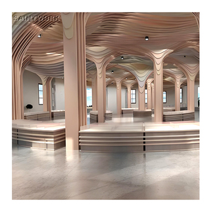 Panneau de <span class=keywords><strong>plafond</strong></span> ondulé en aluminium suspendu en métal <span class=keywords><strong>acoustique</strong></span>, design de <span class=keywords><strong>faux</strong></span> <span class=keywords><strong>plafond</strong></span> pour hôtel, centre commercial, villa, hall, maison, bureau - Product Image 2